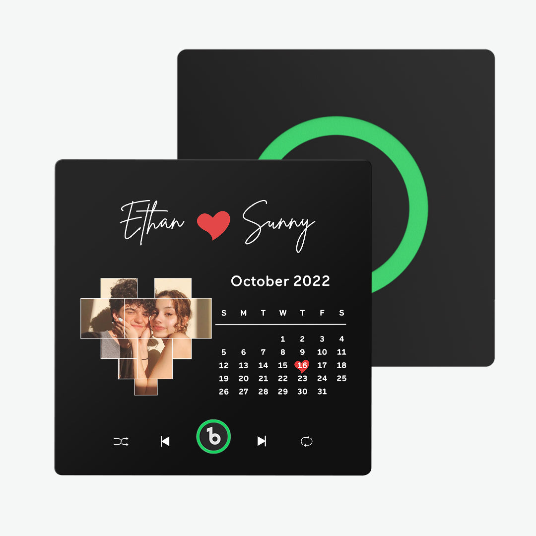 FridgeBeats Frameless Custom Music Fridge Magnet Love Calendar Fridge Magnet with Photo Unique Gift for Couple