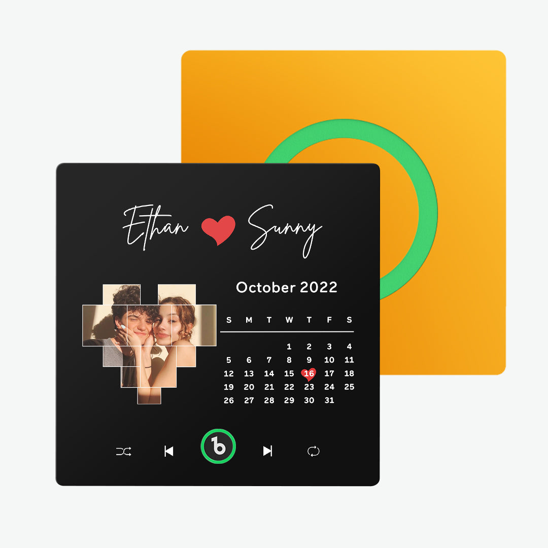 FridgeBeats Frameless Custom Music Fridge Magnet Love Calendar Fridge Magnet with Photo Unique Gift for Couple