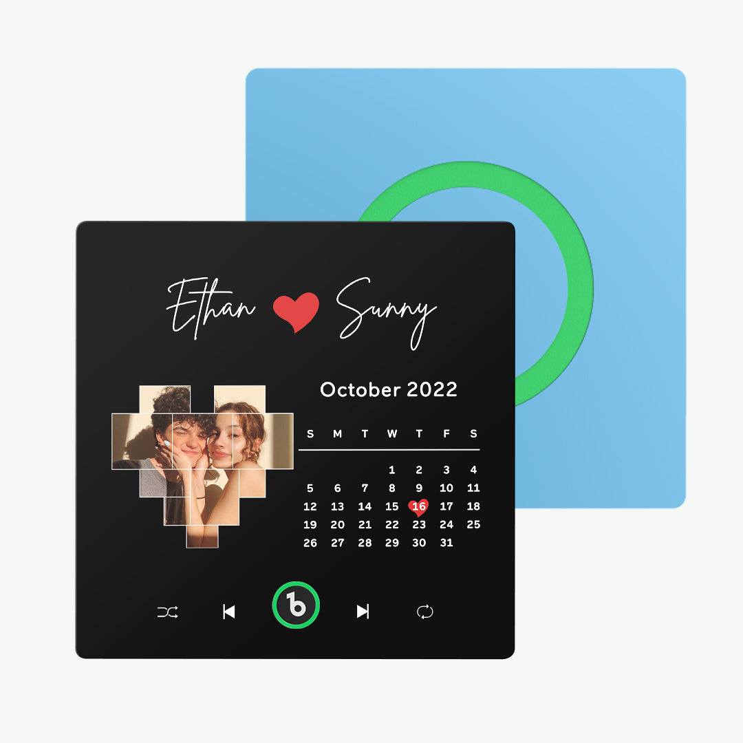 FridgeBeats Frameless Custom Music Fridge Magnet Love Calendar Fridge Magnet with Photo Unique Gift for Couple