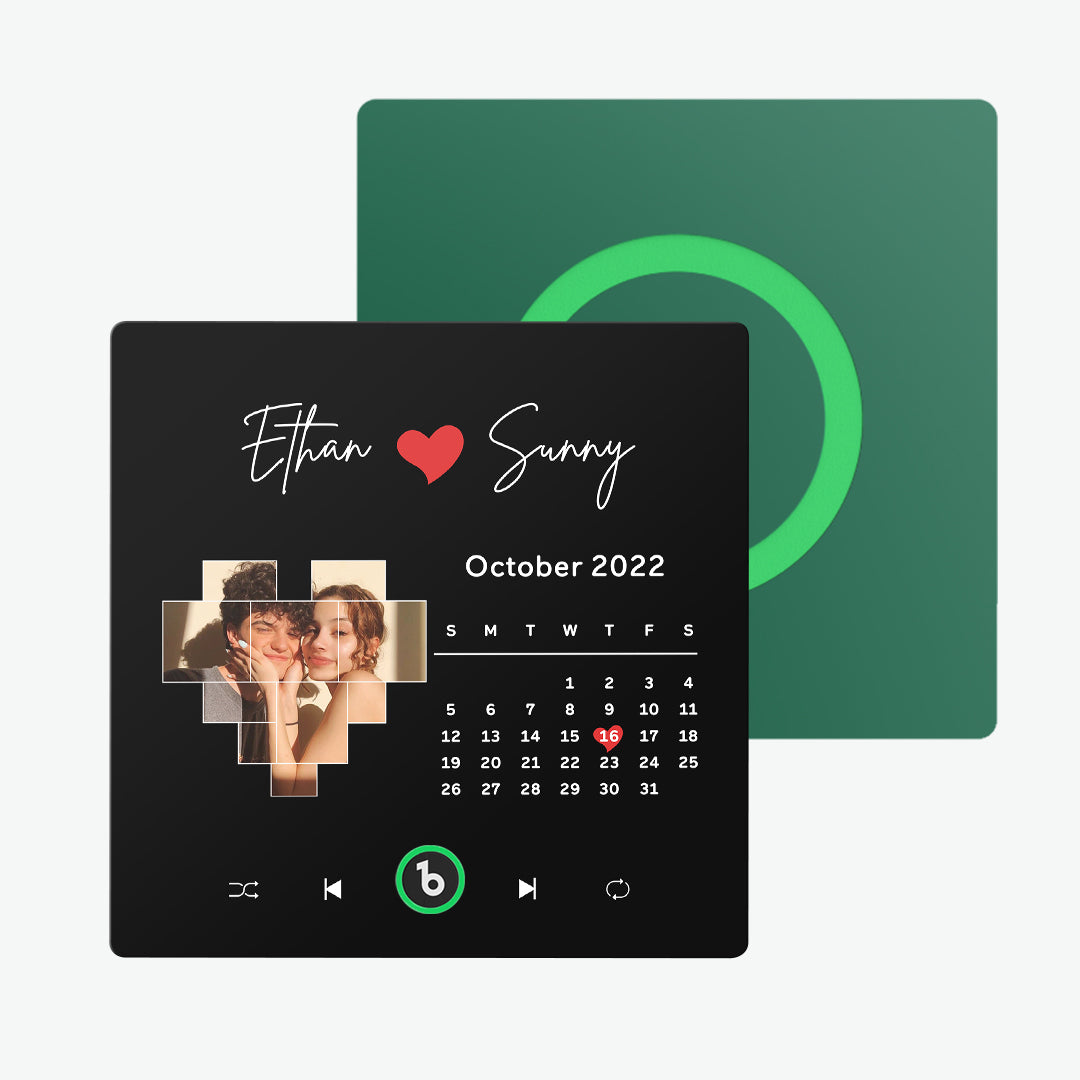FridgeBeats Frameless Custom Music Fridge Magnet Love Calendar Fridge Magnet with Photo Unique Gift for Couple