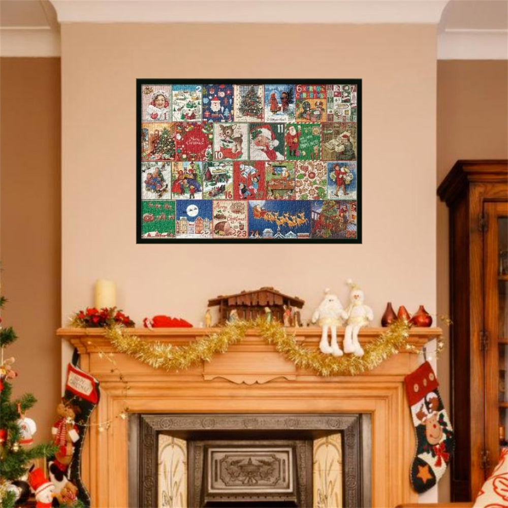 Advent Calendar Christmas Jigsaw Puzzle - 24 Boxes Christmas Countdown Puzzle Toy Gift for Kid Adult