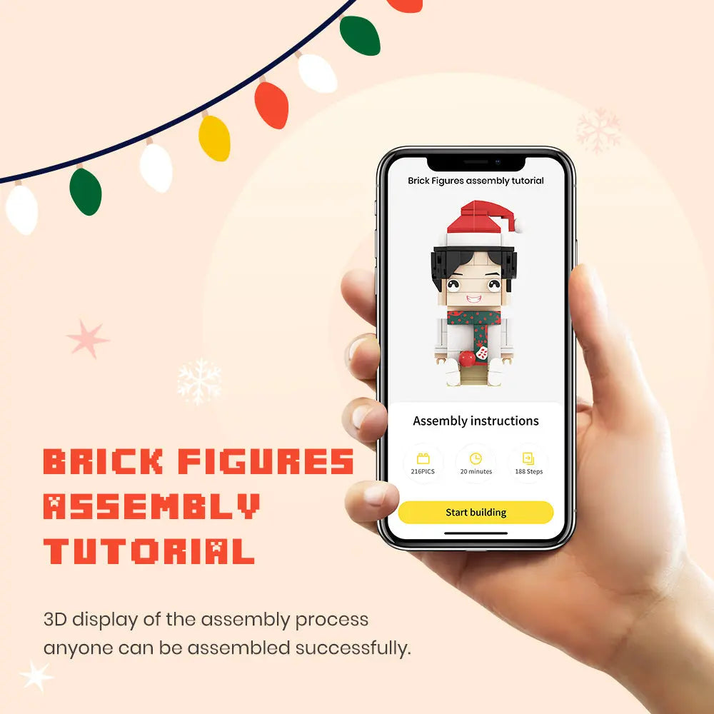 Customizable 2 People with Photo Frame Personalized Brick Figures Small Particle Block
