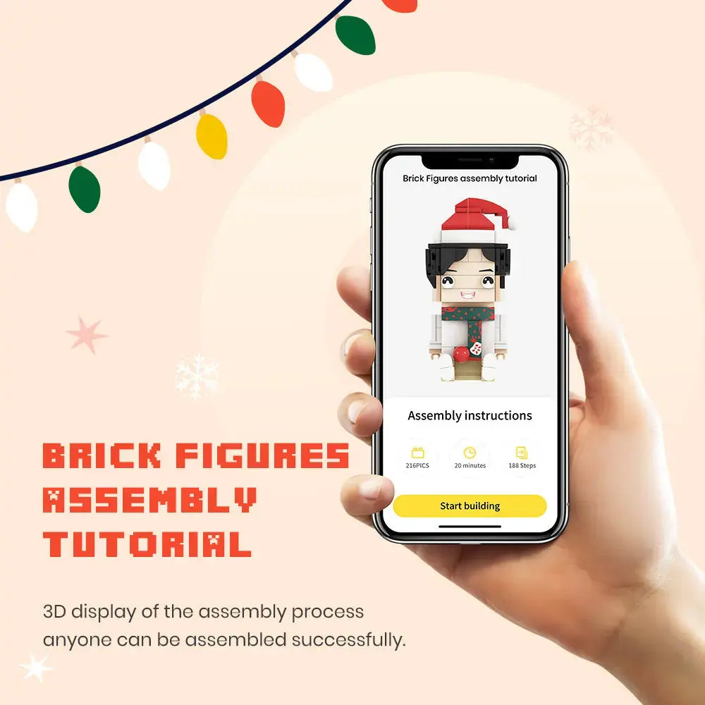 Customized Sweet Couple Anniversary Gift Building Block Fully Body 2 People Custom Brick Figures Cute Face Brick Figures