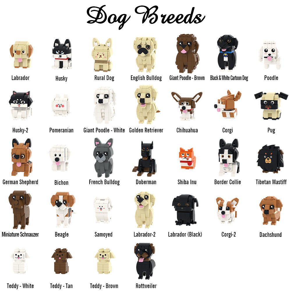 Full Body Customizable 2 People Brick Figures Persaonalized Brick Figures with Dog Small Particle Block Toy