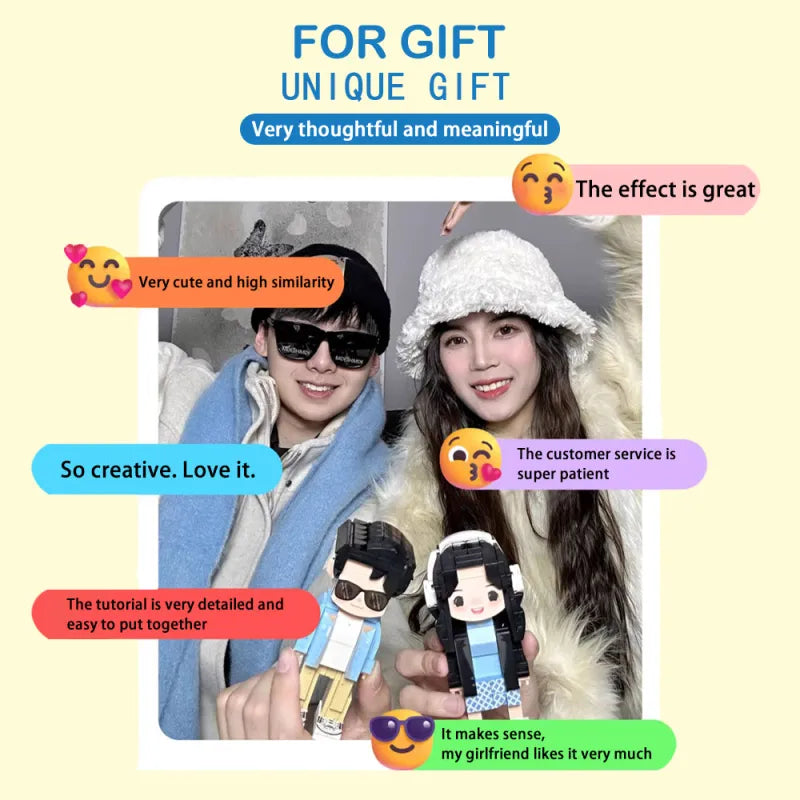 Full Body Customized 1 Person Duddu Brick Figures Father's Day Gift Birthday Gift for Him