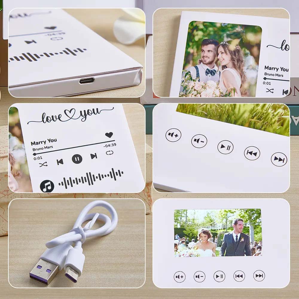 Personalized Video Greeting Card – Custom Video Brochure & Video Book Gift for Your Lover. Upload Your Video for a Unique, Memorable Surprise!