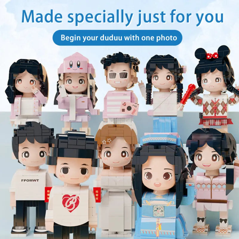 Full Body Customized 1 Person Duddu Brick Figures Father's Day Gift Birthday Gift for Him