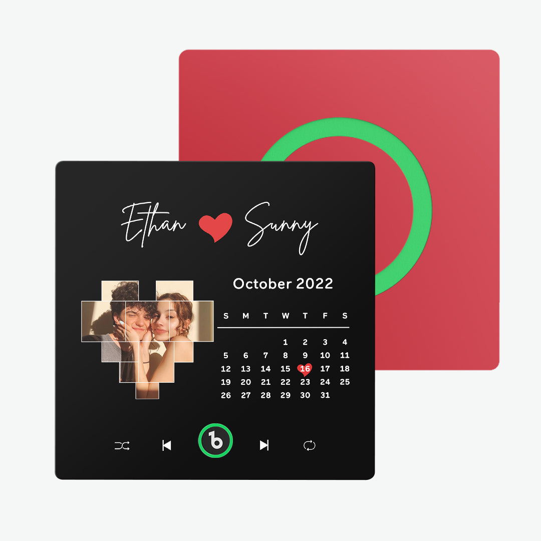 FridgeBeats Frameless Custom Music Fridge Magnet Love Calendar Fridge Magnet with Photo Unique Gift for Couple