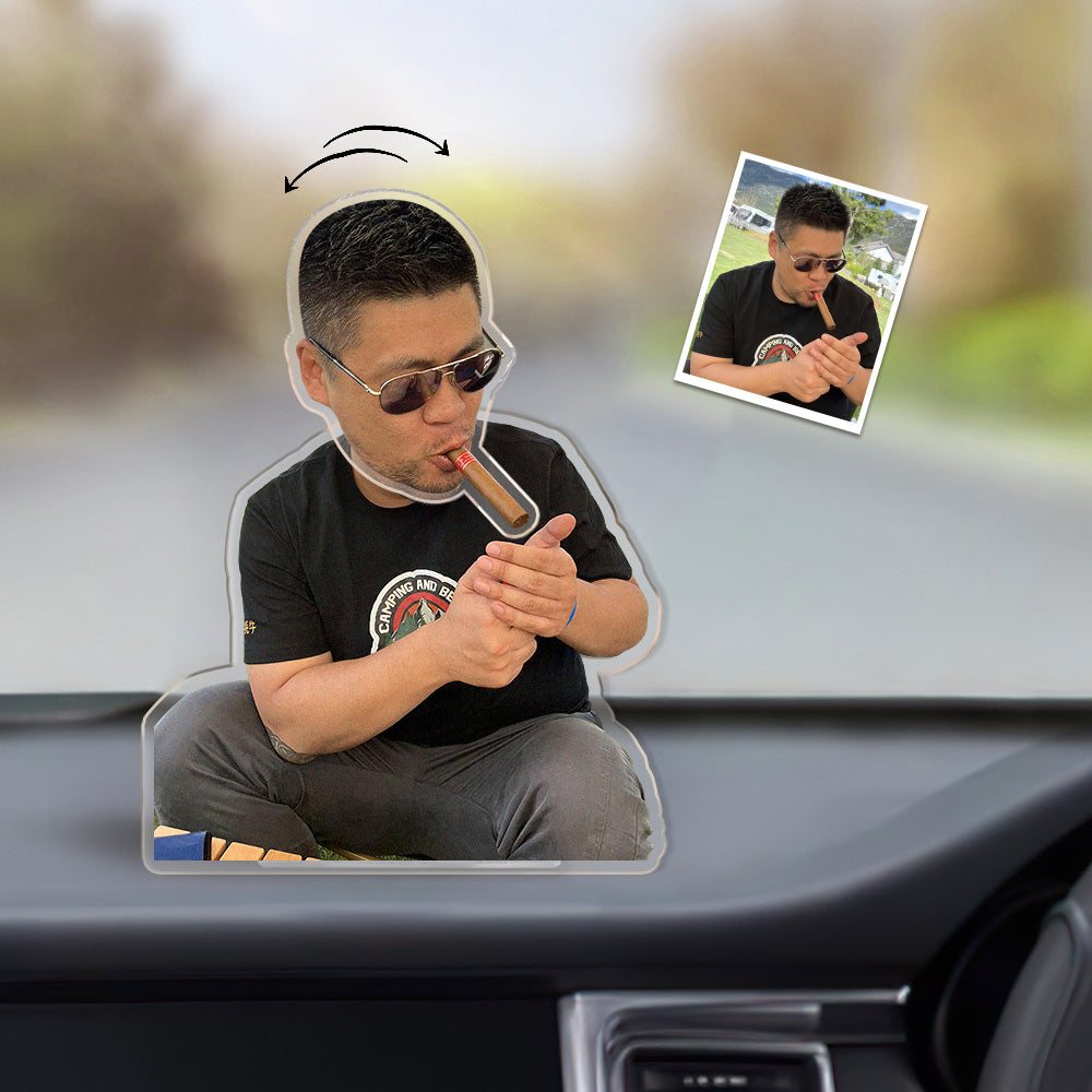 Custom Photo Automatic Shaking Head Ornament Personalized Car Dashboard Decoration Home Desktop Ornament