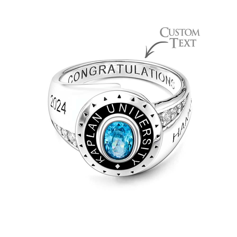Personalized Birthstone Graduation Ring Graduation Gift for Class of 2025 Graduates
