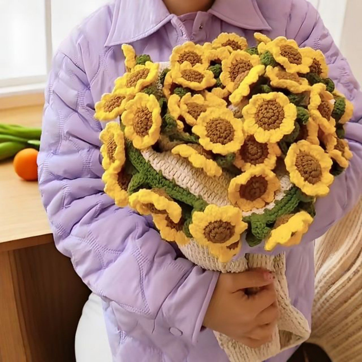 Crochet Flower Bouquet Blanket Elegant Mother's Day Gift for Her
