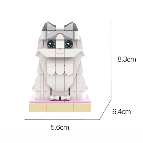 Christmas Cat With Scarf And Hat Fully Body Customizable 1 Cat Personalized X-Mas Cat Photo CustomBrick Figures Small Particle Block