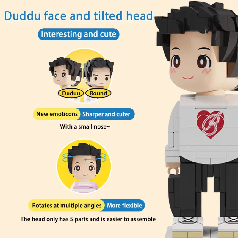 Full Body Customized 2 People Duddu Brick Figures Valentine's Day Gift Gift for Couple
